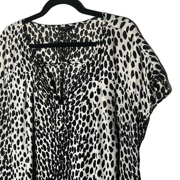 Talbots Woman Midi Dress 22 Shift Chiffon Leopard Print VNeck Slip Lining Brown - Picture 4 of 8